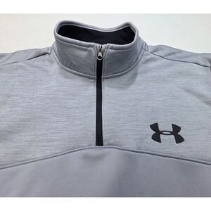 Under Armour Pullover Mens L Black Gray 1/4 Zip‎ Jacket Sweater ColdGear